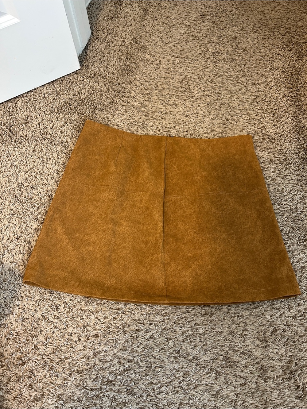 NWT Rust Tan Faux Suede Fall Skirt Size XL